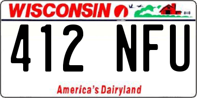 WI license plate 412NFU