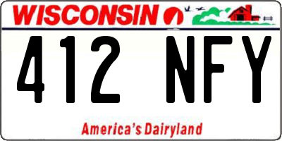 WI license plate 412NFY