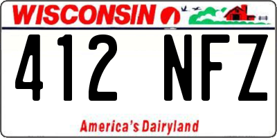 WI license plate 412NFZ