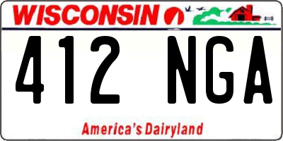 WI license plate 412NGA