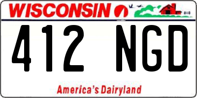 WI license plate 412NGD