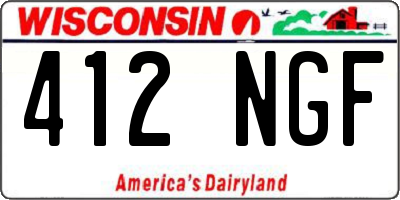 WI license plate 412NGF