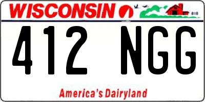 WI license plate 412NGG