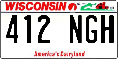 WI license plate 412NGH