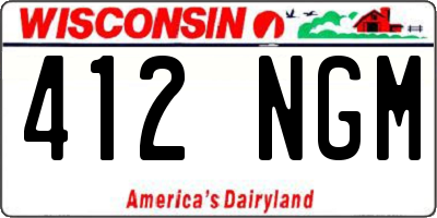 WI license plate 412NGM