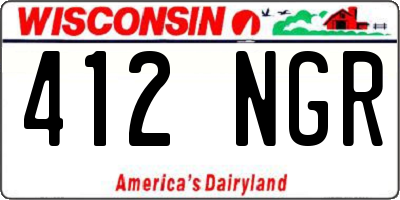 WI license plate 412NGR