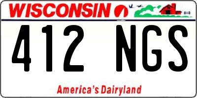 WI license plate 412NGS