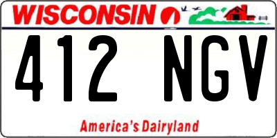 WI license plate 412NGV