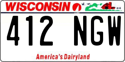 WI license plate 412NGW