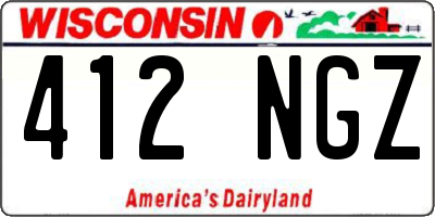 WI license plate 412NGZ