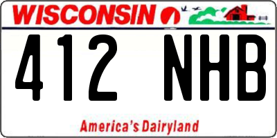 WI license plate 412NHB