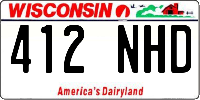 WI license plate 412NHD