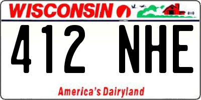WI license plate 412NHE