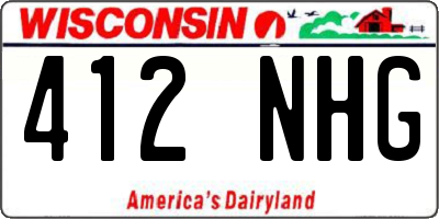 WI license plate 412NHG