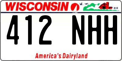 WI license plate 412NHH