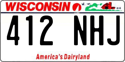 WI license plate 412NHJ