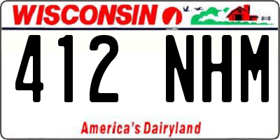 WI license plate 412NHM