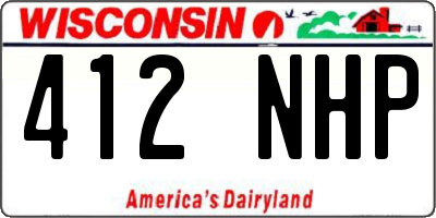 WI license plate 412NHP
