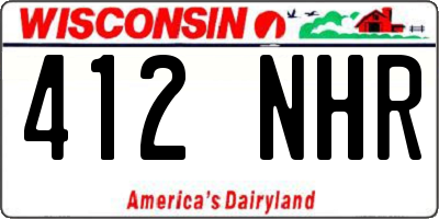 WI license plate 412NHR
