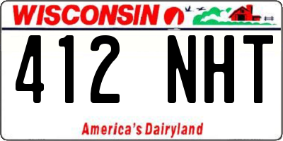 WI license plate 412NHT