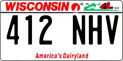 WI license plate 412NHV
