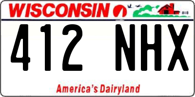 WI license plate 412NHX