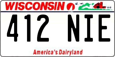 WI license plate 412NIE