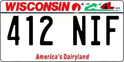 WI license plate 412NIF
