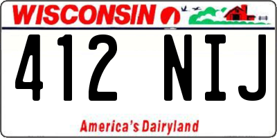 WI license plate 412NIJ