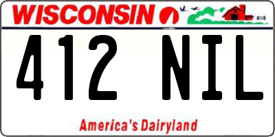 WI license plate 412NIL