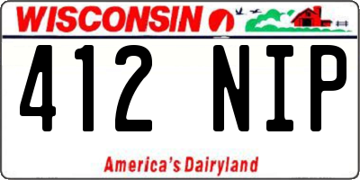 WI license plate 412NIP