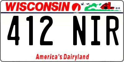 WI license plate 412NIR