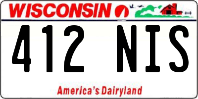 WI license plate 412NIS