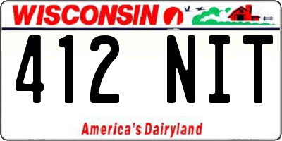 WI license plate 412NIT
