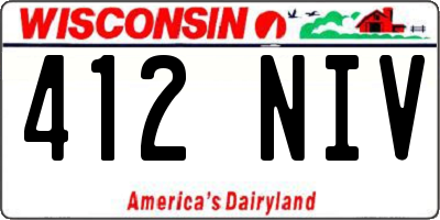 WI license plate 412NIV