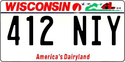 WI license plate 412NIY