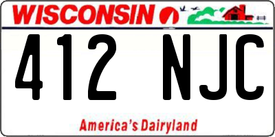 WI license plate 412NJC