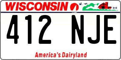 WI license plate 412NJE