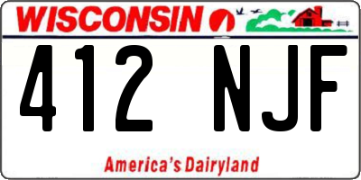 WI license plate 412NJF