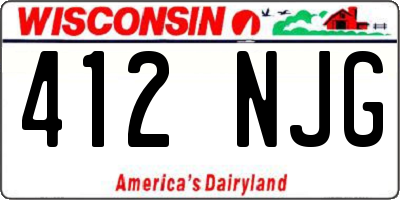 WI license plate 412NJG