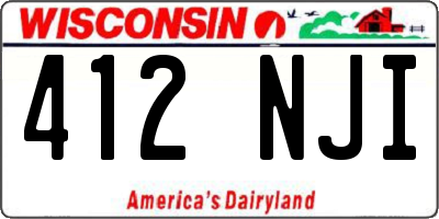WI license plate 412NJI