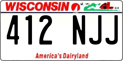 WI license plate 412NJJ