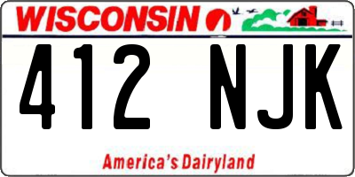 WI license plate 412NJK