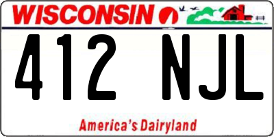 WI license plate 412NJL