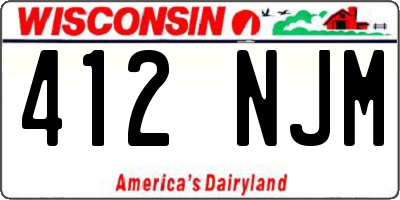 WI license plate 412NJM