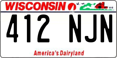 WI license plate 412NJN