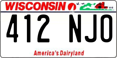 WI license plate 412NJO