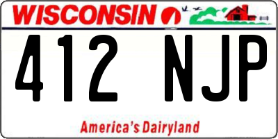 WI license plate 412NJP