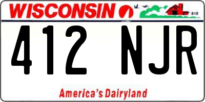 WI license plate 412NJR