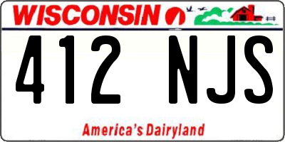 WI license plate 412NJS